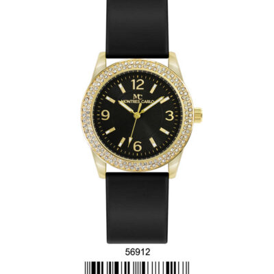 DACQA Silicone Band Watch – Gold/Black