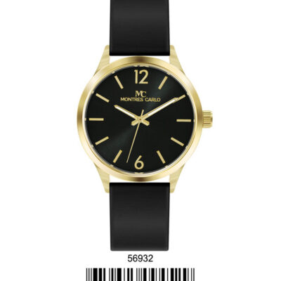 DACQA Silicone Band Watch – Gold/Black