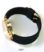 DACQA Silicone Band Watch – Gold/Black/Gold