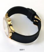 DACQA Silicone Band Watch – Gold/Black/Silver