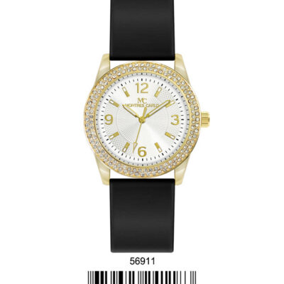 DACQA Silicone Band Watch – Gold/Black/Silver