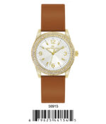 DACQA Silicone Band Watch – Gold/Brown