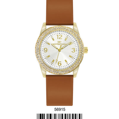 DACQA Silicone Band Watch – Gold/Brown