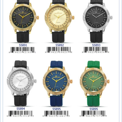 DACQA Silicone Band Watch – Gold/Gold/Black