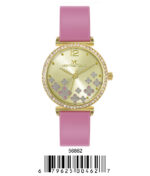 DACQA Silicone Band Watch – Gold/Pink