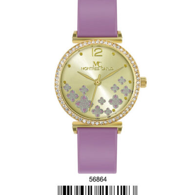 DACQA Silicone Band Watch – Gold/Purple