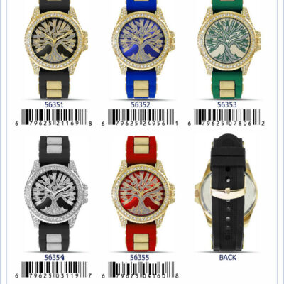 DACQA Silicone Band Watch – Gold/Red