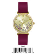 DACQA Silicone Band Watch – Gold/Wine