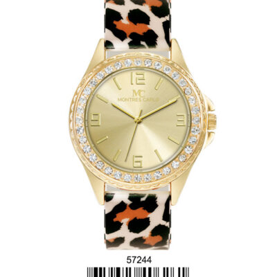 DACQA Silicone Band Watch – Leopard/Gold