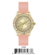 DACQA Silicone Band Watch – Pink/Gold