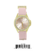 DACQA Silicone Band Watch – Pink/Gold