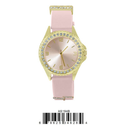 DACQA Silicone Band Watch – Pink/Gold