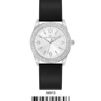 DACQA Silicone Band Watch – Silver/Black