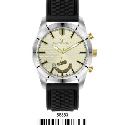 DACQA Silicone Band Watch – Twotone/ Black