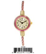 DACQA Wired Bangle Watch – Gold/Pink