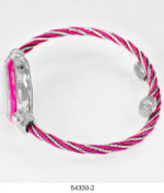 DACQA Wired Bangle Watch – Silver/Pink