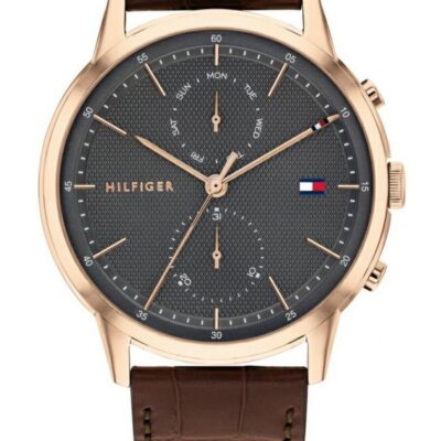 Tommy Hilfiger Men's 44mm Ss Ip Rose Gold Watch (1710435)