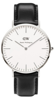 Daniel Wellington Classic Sheffield DW00100007 Unisex 40mm Rose Gold Watch - Eggshell White Dial, Black Leather Strap