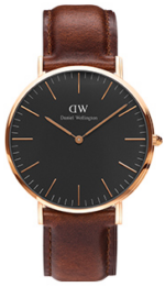 Daniel Wellington Classic Oxford DW00100015 Unisex 40mm Quartz Watch - White Dial, Striped NATO-Style Fabric Strap, Steel Case