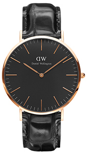 Daniel Wellington Classic Cambridge DW00100017 Unisex 40mm Quartz Watch - Eggshell White Dial, Blue Red White NATO Strap