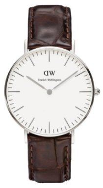 Daniel Wellington Classic York DW00100038 Women's 36mm Time-Only Quartz Watch - White Dial, Brown Leather Strap