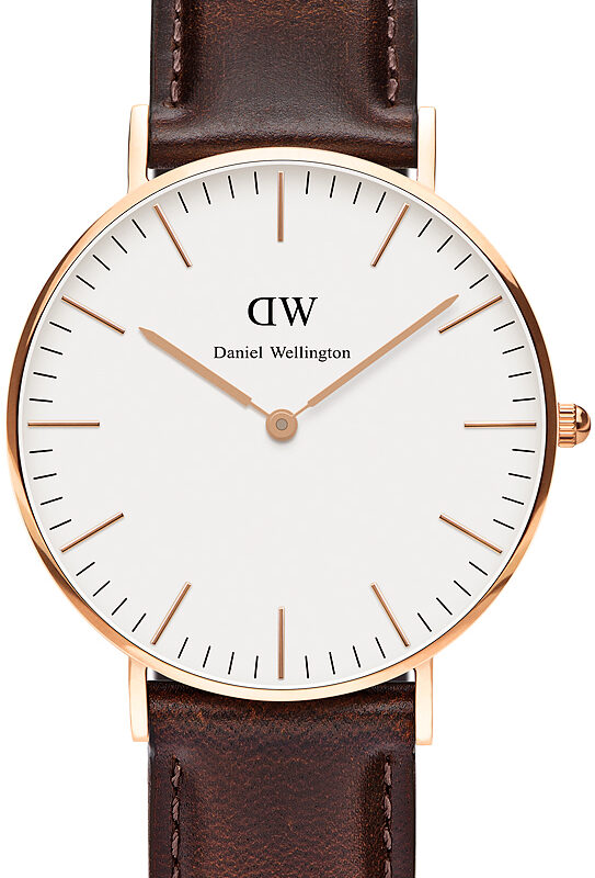 DW00100039 Daniel Wellington Classic Bristol DW00100039 Women's 36mm Time-Only Quartz Watch - White Dial, Dark Brown Leather Strap