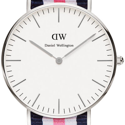 Daniel Wellington Classic Southampton DW00100050 Women's 36mm Time-Only Quartz Watch - White Dial, Pink and Navy NATO Strap