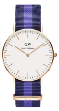 Daniel Wellington Classic York DW00100055 Women's 36mm Silver Quartz Watch - Eggshell White Dial, Brown Leather Strap