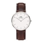 Daniel Wellington Classic Bristol DW00100056 Women's 36mm Quartz Watch - White Dial, Dark Brown Leather Strap
