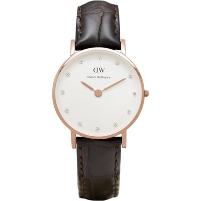 Daniel Wellington Classy York DW00100061 Women's 26mm Quartz Watch - White Dial, Brown Leather Strap