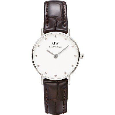 Daniel Wellington Classy York DW00100069 Women's 26mm Quartz Watch - White Dial, Brown Leather Strap