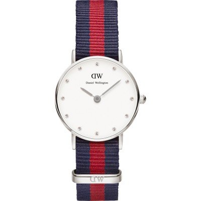 Daniel Wellington Classy Oxford DW00100072 Women's 26mm Quartz Watch - White Dial, Multicolour Fabric Strap