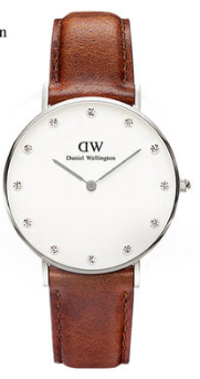 Daniel Wellington Classy St Mawes DW00100075 Women's 34mm Quartz Watch - White Dial, Brown Leather Strap