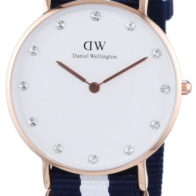 Daniel Wellington Classy Glasgow DW00100078 Women's 34mm Quartz Watch - White Dial, Textile Strap