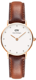 Daniel Wellington Classy St Mawes DW00100079 Women's 34mm Quartz Watch - White Dial, Brown Leather Strap