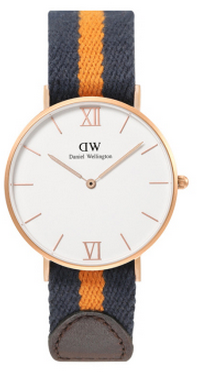 Daniel Wellington Dapper York DW00100097 Women's 34mm Slim Quartz Date Watch - Eggshell White Dial, Brown Leather Strap