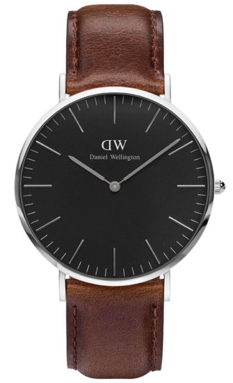 DW00100131 Daniel Wellington Classic Bristol DW00100131 Unisex 40mm Quartz Watch - Black Dial, Brown Leather Strap