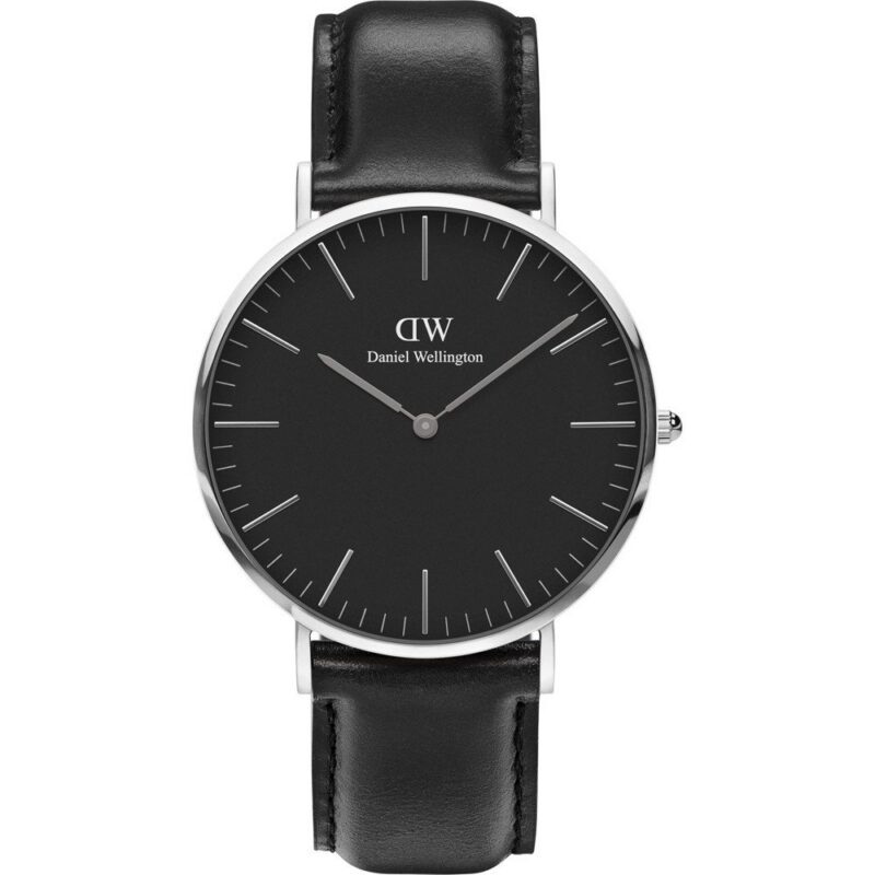 DW00100133 Daniel Wellington Classic Sheffield DW00100133 Unisex 40mm Silver Slim Quartz Watch - Black Dial, Black Leather Strap
