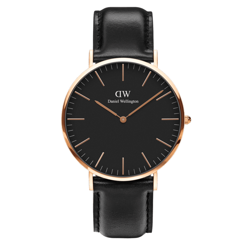 DW00100139 Daniel Wellington Classic Sheffield DW00100139 Women's 36mm Rose Gold Slim Quartz Watch - Black Dial, Black Leather Strap