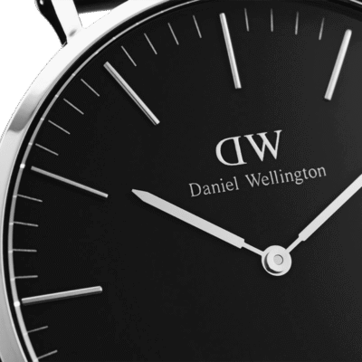 Daniel Wellington Classic Sheffield DW00100145 Women's 36mm Silver Slim Quartz Watch - Black Dial, Black Leather Strap
