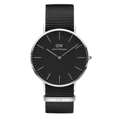 Daniel Wellington Classic Cornwall DW00100149 Unisex 40mm Quartz Watch - Black Dial, Black NATO Fabric Strap