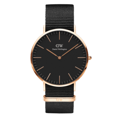 Daniel Wellington Classic Cornwall DW00100150 Women's 36mm Quartz Watch - Black Dial, Black NATO Fabric Strap