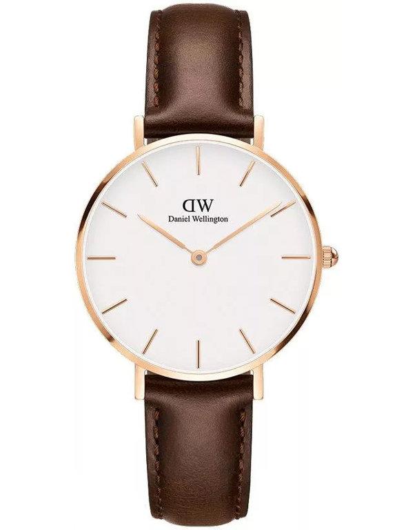 DW00100171 Daniel Wellington Classic Petite Bristol DW00100171 Women's 32mm Rose Gold Quartz Watch - White Dial, Brown Leather Strap