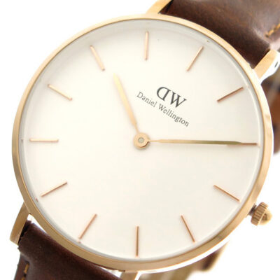 Daniel Wellington Classic Petite Durham DW00100172 Women's 32mm Rose Gold Quartz Watch - White Dial, Light Brown Leather Strap