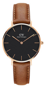 Daniel Wellington Classic Petite Durham DW00100184 Women's 32mm Silver Quartz Watch - White Dial, Light Brown Leather Strap