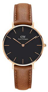 Daniel Wellington Classic Petite Durham DW00100184 Women's 32mm Silver Quartz Watch - White Dial, Light Brown Leather Strap