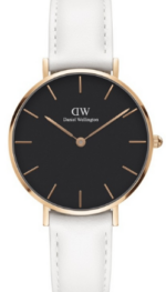 Daniel Wellington Classic Petite Bondi DW00100190 Women's 32mm Quartz Watch - Eggshell White Dial, White Leather Strap