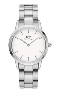 Daniel Wellington Iconic Link DW00100205 Women's 32mm Silver Stainless Steel Quartz Watch - White Dial, Steel Bracelet