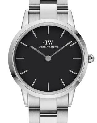 Daniel Wellington Iconic Link DW00100206 Women's 32mm Silver Stainless Steel Quartz Watch - Black Dial, Steel Bracelet