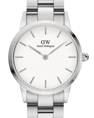 Daniel Wellington Iconic Link DW00100207 Women's 28mm Silver Stainless Steel Quartz Watch - White Dial, Steel Bracelet